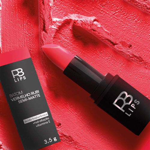 Batom RB Lips Rennova Semi Matte Vermelho Rubi