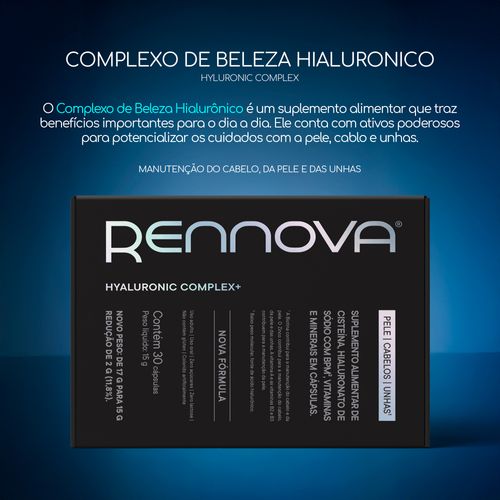 Complex Hialurônico para Pele, Cabelo e Unhas | 30 cápsulas